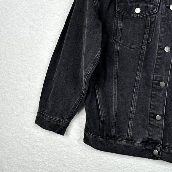 Bumble Denim Jacket Black XL Unisex Oversized Logo Trucker Streetwear - Picture 4 of 13